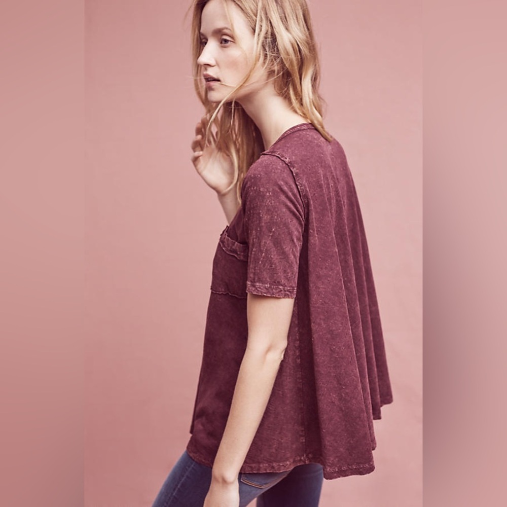 Anthropologie Waterfall Swing Tee S Cotton Loose Boho top doen jenni sezane